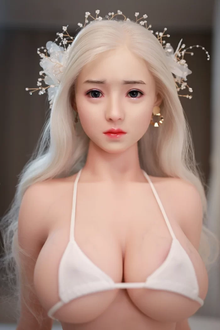 Jy 157cm E Cup White Hair Silicone Head Tpe Body Elf Sex Doll (18)