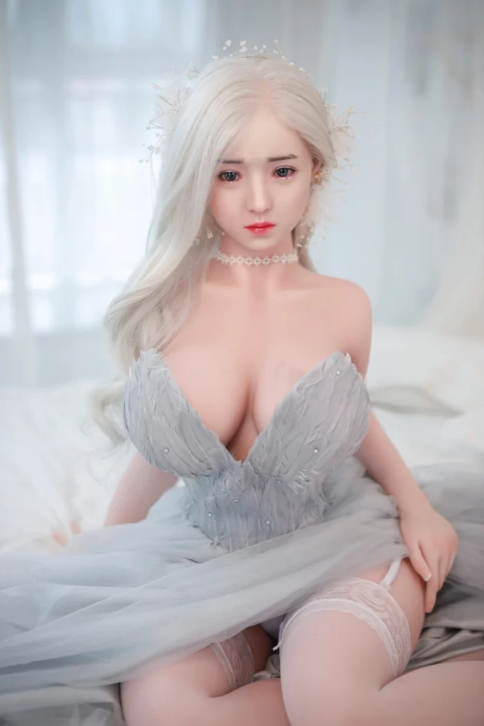 Jy 157cm E Cup White Hair Silicone Head Tpe Body Elf Sex Doll (2)